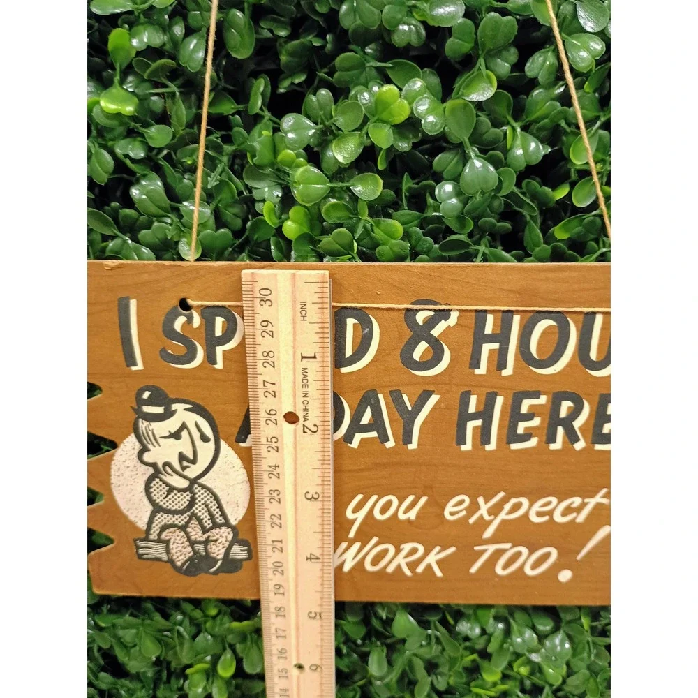 Vintage 1957 Plak Kard Humorous Office Sign Postcard Work Humor Racine Wisconsin